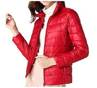 Generisch Doudoune coréenne blanche courte et fine pour femme, rouge, 7XL