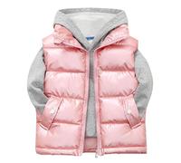 Generisch Doudoune et hiver et fille moyen et grand gilet léger col montant veste en coton léger gilet enfant manteaux femmes 100-170, Rose, 160
