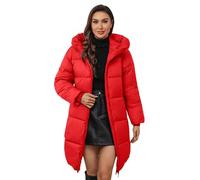 Generisch Doudoune femme noire avec capuche veste d'hiver femme grandes tailles manteau d'hiver épais chaud manteau d'hiver avec fermeture éclair manches longues veste matelassée unie veste à capuche