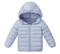 Generisch Doudoune légère pour fille comme manteau d'hiver chaud avec isolation douce pour un confort optimal, bleu ciel, 4-5 ans