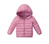 Generisch Doudoune matelassée pour enfants - Veste d'hiver pour garçons et filles - Courte - Couleur unie - Veste d'extérieur doublée chaude pour les tout-petits et les écoliers, 1 rose clair, 9-10