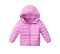 Generisch Doudoune matelassée pour enfants - Veste d'hiver pour garçons et filles - Courte - Couleur unie - Veste d'extérieur doublée chaude pour les tout-petits et les écoliers, 1-violet, 11-12 ans