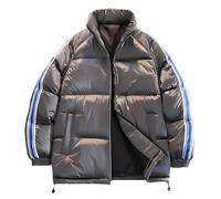 Generisch Doudoune matelassée pour homme - Parka chaude - Manteau avec capuche - Vestes épaisses - Doublure polaire - Veste d'hiver - Noir - Manches longues - Avec fermeture éclair - Veste de travail