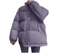 Generisch Doudoune pour femme avec capuche, doudoune matelassée pour femme, veste de transition d'hiver épaisse et chaude, avec poches, veste thermique unie, doudoune confortable, doudoune tamponneuse