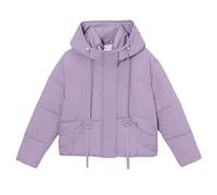 Generisch Doudoune pour femme légère et courte, veste d'hiver chaude pour femme, parka d'hiver chaude, veste thermique confortable, manteau matelassé avec capuche, doudoune épaisse, veste rembourrée