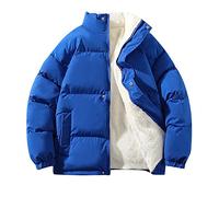 Generisch Doudoune pour homme avec col montant - Veste d'hiver pour homme sans capuche - Veste matelassée chaude en polaire doublée - Veste épaisse - Veste d'extérieur ample - Parka d'hiver courte, a