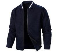 Generisch Doudoune - Veste d'hiver à manches longues - Manteau carré - Cardigan - Noir - Polaire pour homme, Marine, L