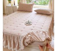 Generisch Drap-Housse en Coton Pur, Tout Coton respectueux de la Peau, Couvre-lit imprimé entièrement rembourré en Coton avec Bord de Jupe,A,200x220cm(79x87inch)