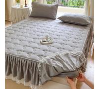 Generisch Drap-Housse en Coton Pur, Tout Coton respectueux de la Peau, Couvre-lit imprimé entièrement rembourré en Coton avec Bord de Jupe,H,200x220cm(79x87inch)