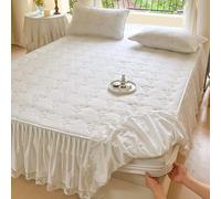 Generisch Drap-Housse en Coton Pur, Tout Coton respectueux de la Peau, Couvre-lit imprimé entièrement rembourré en Coton avec Bord de Jupe,K,200x220cm(79x87inch)