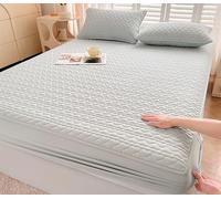 Generisch Drap-Housse imperméable uni Anti-dérapant entièrement recouvert matelassé avec élastique, Housse de lit Anti-poussière et Durable,C,180x200cm(71x79inch)