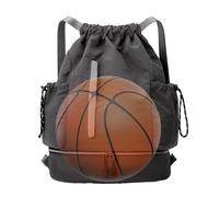 Generisch Drawstring Backpack - Sac à dos de sport léger pour les activités de plein air - Sac de sport étanche pour fitness, basket-ball, football, pique-nique et randonnée, gris, voir description