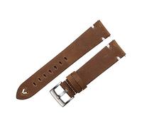 Generisch DSHDFJ Bracelets en Cuir de Vachette Enrouleur Bracelet 18 mm 20 mm 22 mm Rouge Marron Fait Main Huile Cire Bracelet en Cuir Véritable Libération Rapide pour Engrenage S3, 20mm