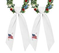 Generisch Écharpe de couronne, 2 pièces, décoration patriotique | Guirlande de Noël pour porte d'entrée, fête d'été, fête de l'indépendance, événement, fête, mur et fenêtre