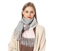 Generisch Écharpe d'hiver à imprimé plaid avec pompons pour garder au chaud comme longue écharpe, q, A