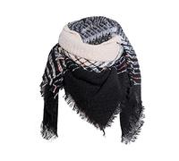 Generisch Écharpe d'hiver classique à pompons pour femme - Chaude, douce et épaisse - Grande écharpe douillette pour femme (noir, taille unique)