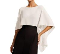 Generisch Écharpe en mousseline pour femmes - Capelets souples - Foulards légers - Écharpes enroulées pour robes de soirée - Capes - Stola - Cape élégant - Capelets unis - Écharpes fines pour robe de
