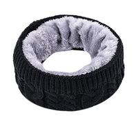 Generisch Écharpe en peau de mouton tricotée hiver doux et chaud col solide écharpe femmes écharpes et foulards noirs, Noir , taille unique