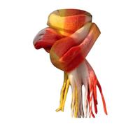 Generisch Écharpe en tricot tissée pour femme avec motif à carreaux colorés et longues franges épaisses, écharpe d'hiver chaude pour femme, noire, laine, Orange, taille unique