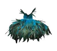 Generisch Écharpe gothique en plumes de dinde avec décor plume de poulet pour spectacles sur scène Accessoires de maquillage, bleu ciel, taille unique