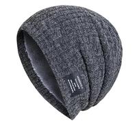 Generisch Écharpe Jaune Femme Bonnet Tricoté Hiver Extérieur Couleur Unie Rayé Chaud Protection Oreilles Écharpe Bonnet Gants Ensemble Femme, gris foncé, taille unique