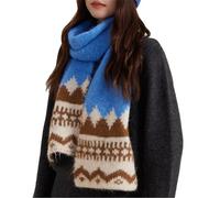 Generisch Écharpe tartan en laine pour femme - Une écharpe d'hiver avec un fort rayonnement - Couleurs contrastées - Polyvalente, chaude et douillette - Kit de nettoyage de fenêtre, bleu, taille