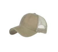 Generisch Écharpe tubulaire Washed Light Board Mesh Casquette Baseball Casquette Langue Chapeau de Soleil Tendance Cent Couleur Unie Assortie Casques de Vélo Drôle, kaki, taille unique