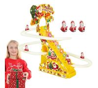 Generisch Échelle d'escalade du Père Noël, poupée de Père Noël pour Noël, à piles, kit de jeu automatique de montagnes russes, Père Noël grimpant électrique pour Neujah