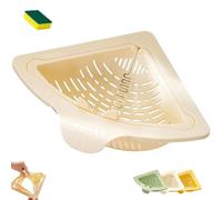 Generisch Égouttoir triangulaire, panier d'égouttement magnétique triangulaire pour évier de cuisine, filtre de stockage en filet pour légumes, fruits et résidus de riz (style 2)