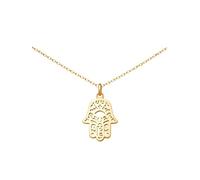 Generisch Einzelstück Collier main de Fatima en argent sterling 925 plaqué or 14 carats 45 cm I Pendentif main Evil Eye pour femme Chaîne en argent I Bijou véritable cadeau pour maman, petite amie