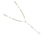 Generisch Élégant chapelet unisexe en fer doré avec pendentif en forme de croix, idéal pour les occasions religieuses et accessoires de mode, bijoux cadeaux chrétiens
