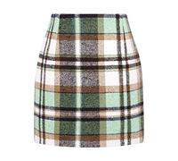 Generisch Élégante jupe midi pour femme avec bordure en salade, crayon fixe et taille haute, vert, XXL