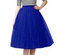 Generisch Élégante jupe plissée longueur genou pour femme comme jupe de danse tutu polyvalente dans une version sophistiquée, bleu, taille unique