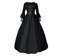 Generisch Élégante robe gothique en dentelle pour spectacles, événements formels, répliques historiques, Noir , M