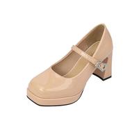 Generisch Élégantes chaussures à plateforme Mary Jane avec talon épais, design élégant à lanières pour un confort tout au long de la journée, talon intermédiaire classique, semelle profilée neutre