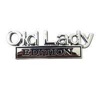 Generisch Emblème de voiture avec inscription « Old Lady » 3D drôle | Autocollant de voiture de sport d'extérieur pour SUV, camion, porte, capot, côté, arrière, avant, toit, direction, cabine
