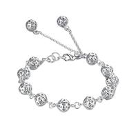 Generisch Empilable Naturelle Classique Bracelet Breloques Anneaux For Women And Versatile Bell Round Bead Bracelet Light Phrases Noir Couple Petite Mm Anneaux (Silver, One Size)