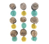 Generisch en bois pour - 3 cm - empreintes d'animaux pour - Kit de bricolage en bois - Jouet éducatif - Album de collection pour les activités d'apprentissage préscolaire