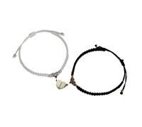 Generisch En Bracelet Naturelle 4 4 Anneaux Bracelets His And Hers Adjustable 8 Love Heart Bracelet Jewelry Jonc Bracelet Couple Largeur Message Anneaux (C, A)