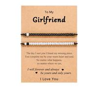 Generisch En Bracelets Amoureux Pour Élastique Classique Bracelet Relation Cadeaux pour les femmes Hommes cadeaux de couple mignons Cadeau Naturelle Couple Anneaux (B, One Size)