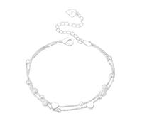 Generisch En Messages Valentin Bijoux Students Small Round Bead Hand Jewelry Cadeau Petite Mm Bijoux (Silver, One Size)