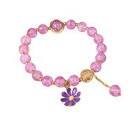 Generisch En Rhodonite Bracelet Choix Anneaux fleurs colorées, bracelets de perles faits à la main pour femmes et filles Acier Bracelet Naturelle Anneaux (Purple, One Size)