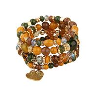 Generisch ene Ensemble de bracelets multicouches pour homme et femme - Bijoux multicolores - Bracelet argenté pour fille, taille unique, cristal, Pas de gemme