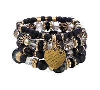 Generisch ene Ensemble de bracelets multicouches pour homme et femme - Bijoux multicolores - Bracelet argenté pour fille, taille unique, cristal, Pas de gemme