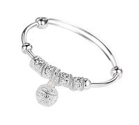 Generisch ene Montre-bracelet pour homme en argent avec pompon - Bracelet à breloques - Bracelet élégant pour femme / mère / femme - Bracelet d'acupression, taille unique, Acier allié, Pas de gemme