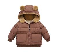 Generisch Enfant Enfant Bébé Garçon Hiver Chaud Manteau Ferme Oreilles d'ours Polaire avec Capuche Veste Rembourrée Vêtements d'extérieur Deux Pièces Enfants, café, 18-24 mois