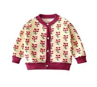 Generisch Enfant Fille Hiver Manches Longues Chaud Cartoon Plaid Imprimés Polaire Manteau Veste Vêtements Hiver Vestes Garçons, rouge, 6-12 mois