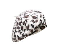 Generisch Enfants Bonnet Garçons Femmes Mode Lapin Béret Imprimé Léopard Peintre Chapeau Chaud Bourgeons Casquette Bandeau Enfants, Blanc., taille unique