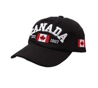 Generisch Enfants Casquettes Canada Baseball Tag Canada Drapeau Feuille d'érable Brodé Casquette Réglable 13 Casquette, Noir , taille unique