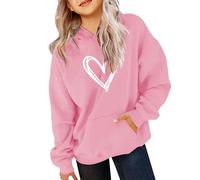 Generisch Enfants Filles Sweats à Imprimé Rétro Manches Longues Coton Veste à Capuche Confortable Doux Couleur Unie Confortable Sweat à Capuche Mode Décontractée avec Poche, Rose, 160